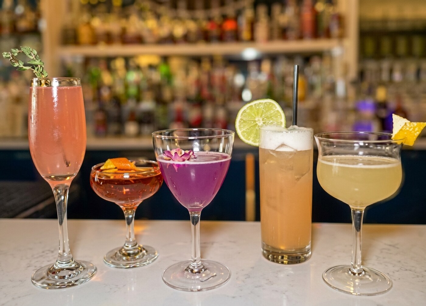 Craft cocktails at the bar